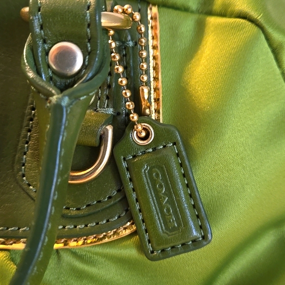 EUC RARE Light Green Coach Satin Amanda Satchel  PRICE FIRM - Picture 4 of 10